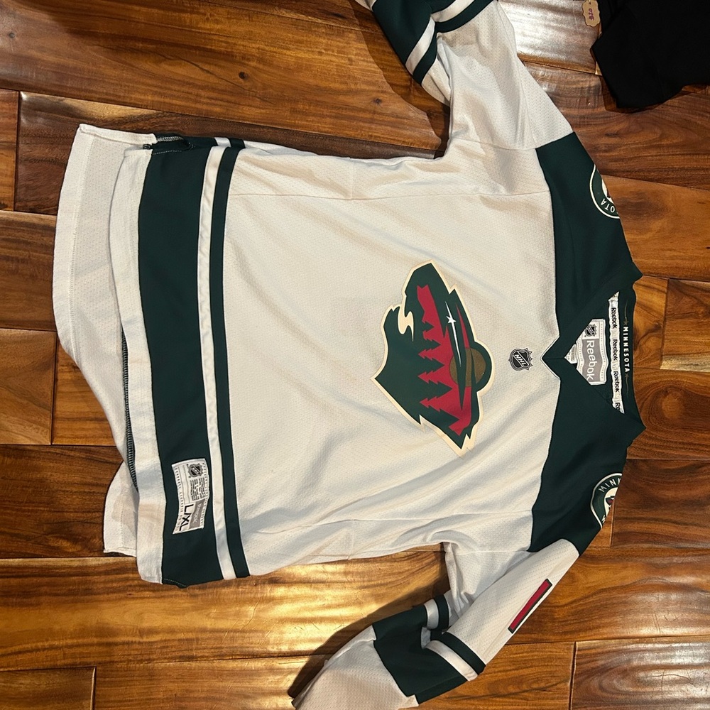White and Green Hockey Jersey